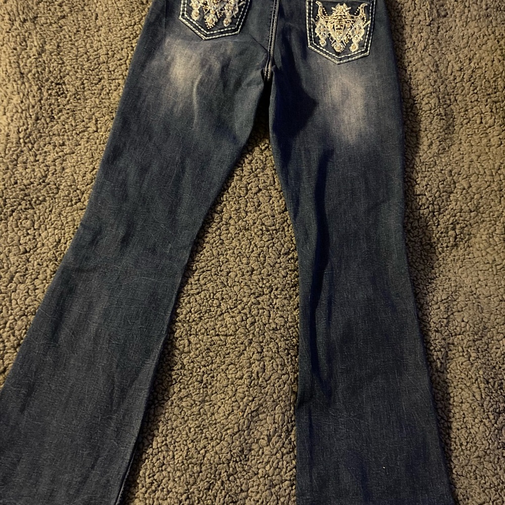 Elegant Dark Blue Flare Jeans